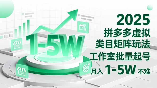 2025 拼多多虚拟类目矩阵玩法，工作室批量起号，月入 1-5W 不难| 网创圈