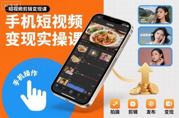 手机短视频变现实操课，短视频剪辑变现课| 网创圈