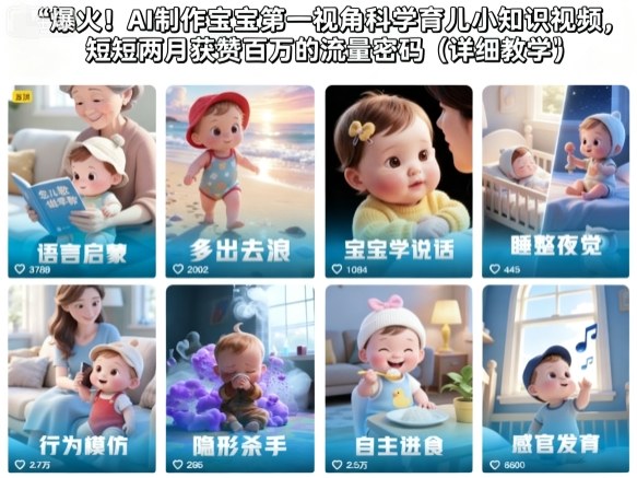 爆火！AI制作宝宝第一视角科学育儿小知识视频，短短两月获赞百万的流量密码(详细教学)| 网创圈