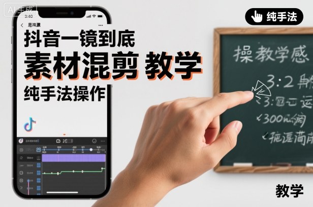 抖音一镜到底素材混剪教学，纯手法操作| 网创圈