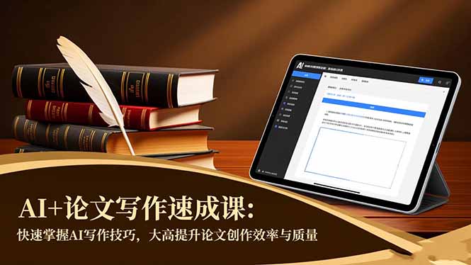 AI+论文写作速成课：快速掌握AI写作技巧，大幅提升论文创作效率与质量| 网创圈
