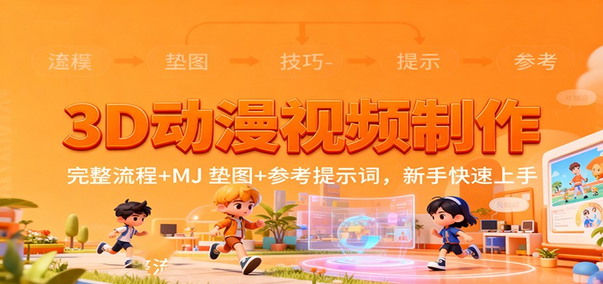 3D动漫视频制作，完整流程+MJ 垫图+参考提示词，新手快速上手| 网创圈