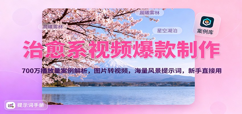 治愈系视频爆款制作，700万播放量案例解析，图片转视频，海量风景提示词，新手直接用| 网创圈