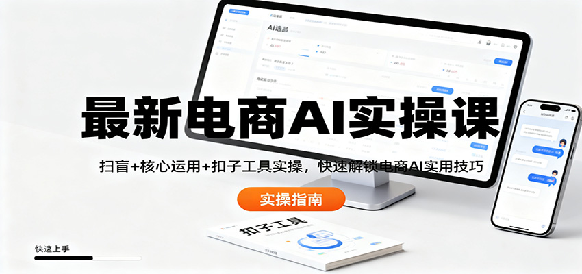 最新电商AI实操课：扫盲+核心运用+扣子工具实操，快速解锁电商AI实用技巧| 网创圈
