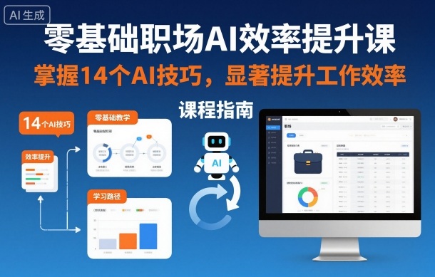 零基础职场AI效率提升课，掌握14个AI技巧，显著提升工作效率| 网创圈