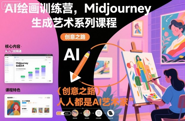 AI绘画训练营，Midjourney生成艺术系列课程，人人都是AI艺术家| 网创圈