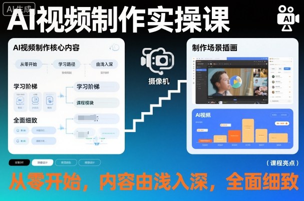 AI视频制作实操课，从零开始，内容由浅入深，全面细致| 网创圈