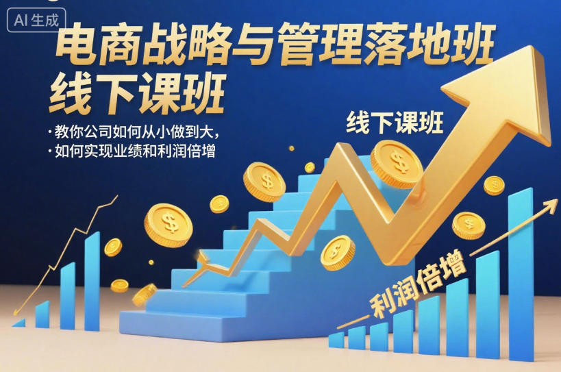 电商战略与管理落地班线下课，教你公司如何从小做到大，如何实现业绩和利润倍增【录音】| 网创圈