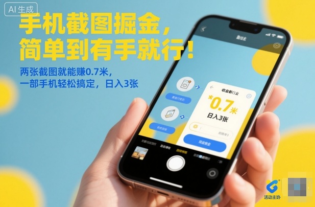 手机截图掘金，简单到有手就行！两张截图就能賺0.7米，一部手机轻松搞定，日入3张【揭秘】| 网创圈