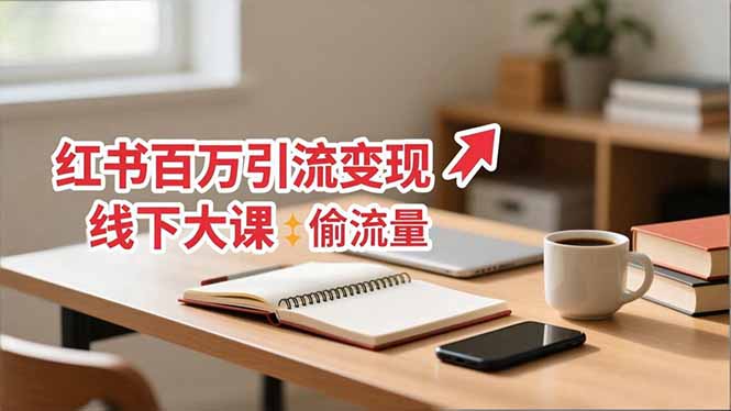 小红书百万引流变现-11月线下大课：分享从0到百万引流路径，手把手教偷流量、拿结果| 网创圈