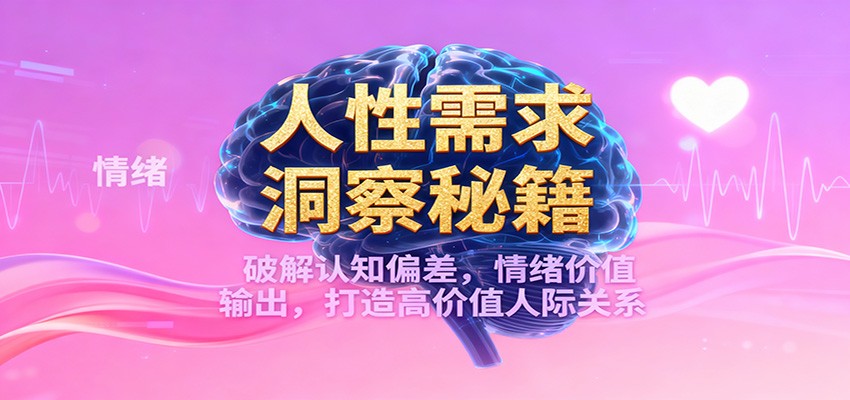 人性需求洞察秘籍，破解认知偏差，情绪价值输出，打造高价值人际关系| 网创圈