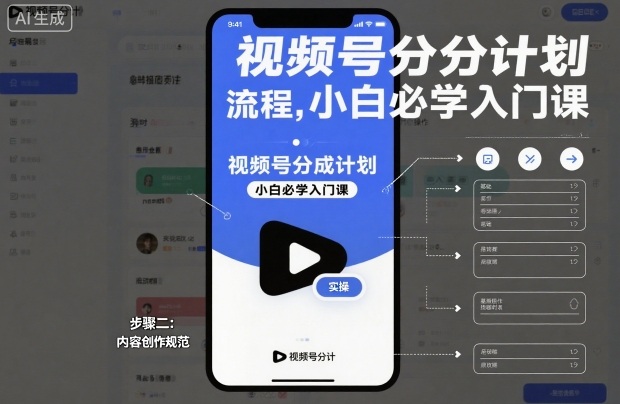 视频号分成计划实操流程，小白必学入门课| 网创圈
