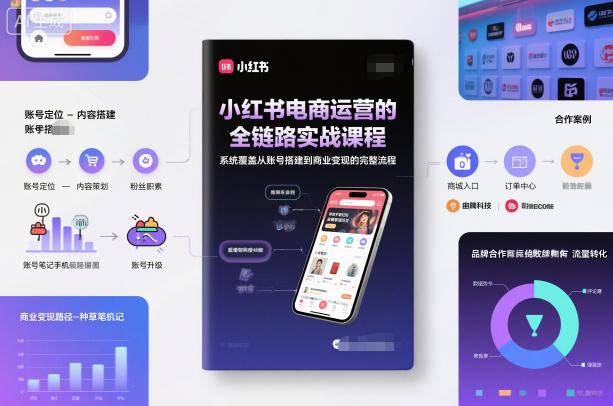 小红书电商运营的全链路实战课程，系统覆盖从账号搭建到商业变现的完整流程| 网创圈