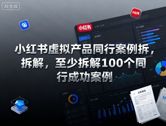 小红书虚拟产品同行案例拆解，至少拆解100个同行成功案例(完结)| 网创圈