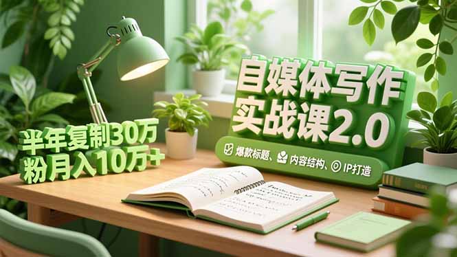 自媒体写作实战课2.0，爆款标题、内容结构、IP打造，半年复制30万粉月入10万+| 网创圈