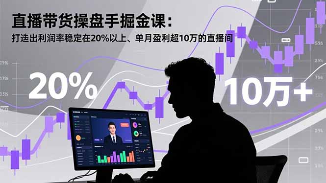 直播带货操盘手掘金课：打造出利润率稳定在20%以上、单月盈利超10万的直播间| 网创圈