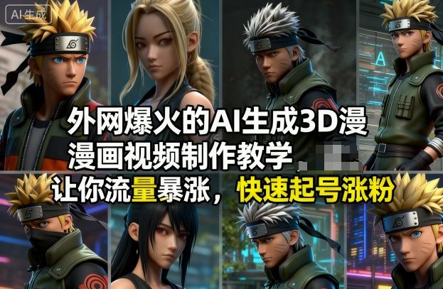 外网爆火的AI生成3D漫画视频制作教学，让你流量暴涨，快速起号涨粉！| 网创圈