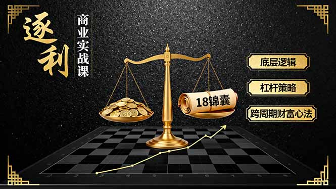 《逐 利》商业实战课，底层逻辑、杠杆策略、18锦囊，跨周期财富心法(更新| 网创圈