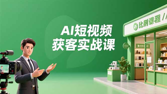 AI短视频获客实战课，数字人创作、实体行业应用、精准引流，30天获取客源月入6万+| 网创圈