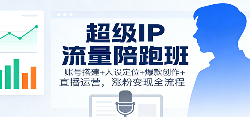 超级IP流量陪跑班：账号搭建+人设定位+爆款创作+直播运营，涨粉变现全流程| 网创圈