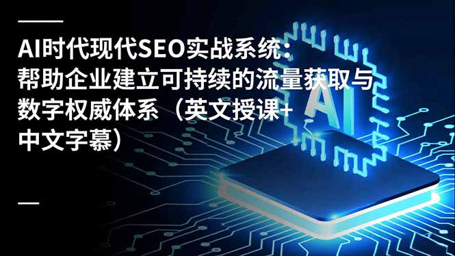 AI时代现代SEO实战系统：帮助企业建立可持续的流量获取与数字权威体系(英文授课+中文字幕| 网创圈