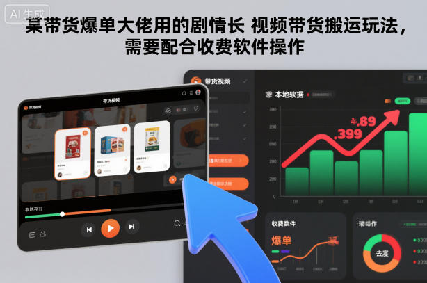 某带货爆单大佬用的剧情长视频带货搬运玩法，需要配合收费软件操作| 网创圈