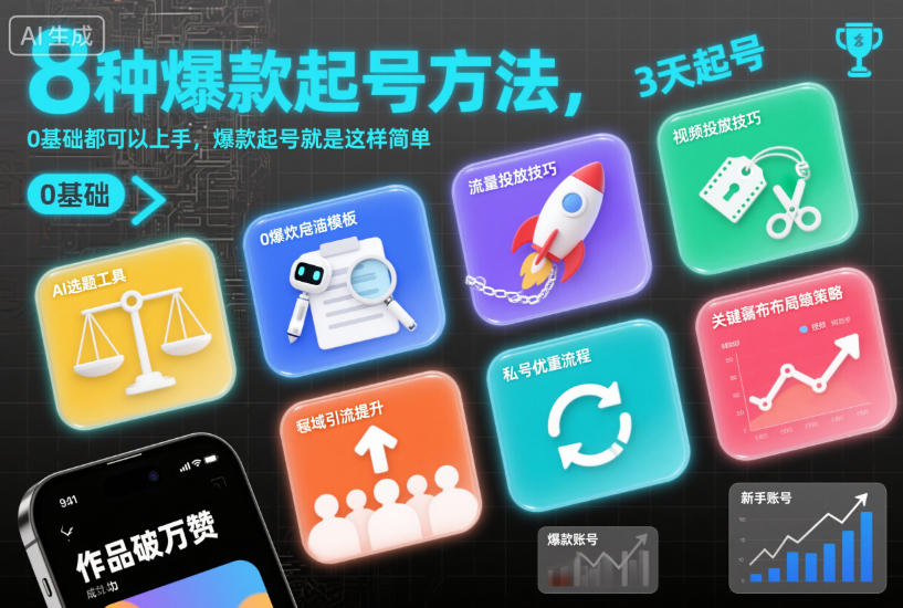 8种爆款起号方法，0基础都可以上手，爆款起号就是这样简单| 网创圈