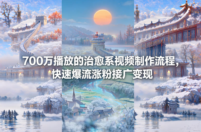 700万播放的治愈系视频制作流程，快速爆流涨粉接广变现| 网创圈