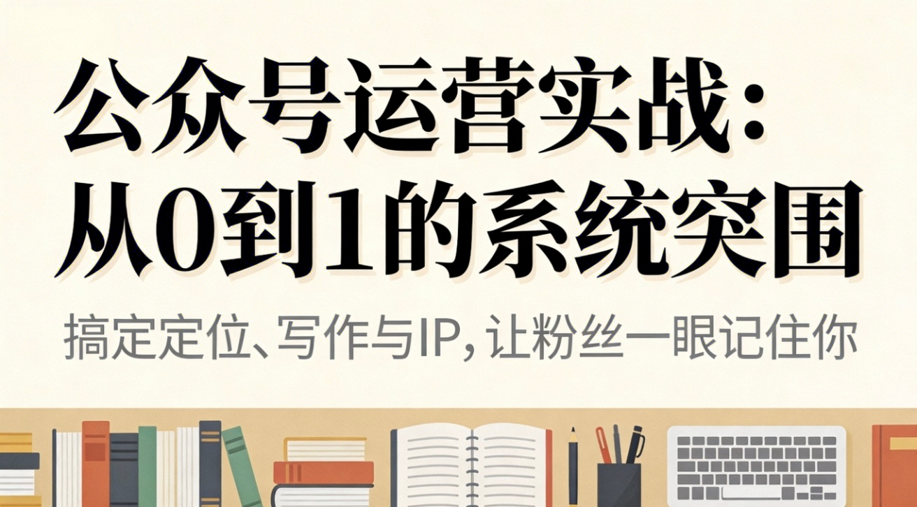 公众号运营实战：从0到1的系统突围| 网创圈