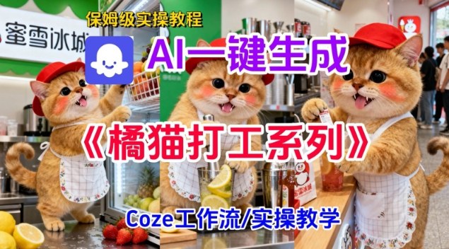 Coze扣子工作流一键生成胖橘猫打工短视频，保姆级实操搭建教学| 网创圈