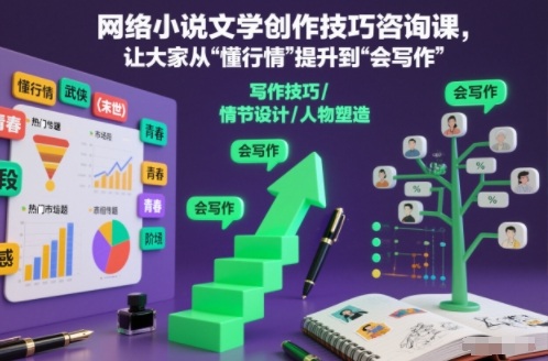 网络小说文学创作技巧咨询课，让大家从“懂行情”提升到”会写作”的高度| 网创圈