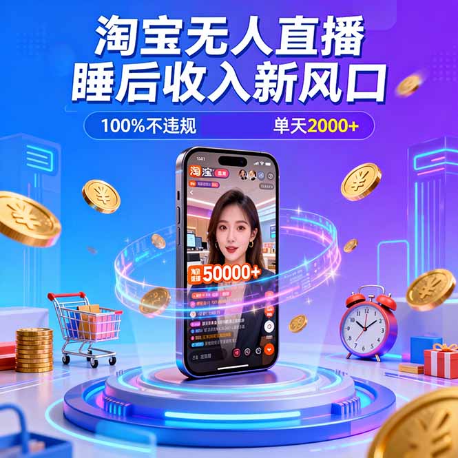 淘宝无人直播，不违规不封号，直播100小时卖了5万，年底旺季！| 网创圈