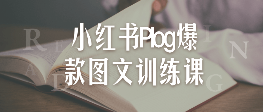 小红书Plog爆款图文训练课| 网创圈