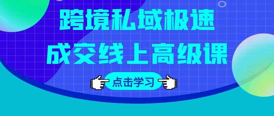 跨境私域极速成交线上高级课| 网创圈