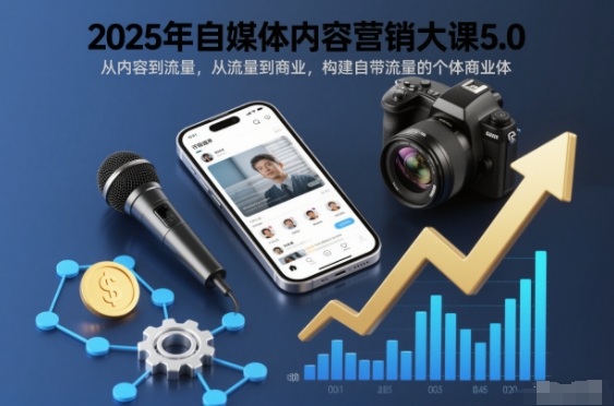 2025年自媒体内容营销大课5.0，从内容到流量，从流量到商业，构建自带流量的个体商业体| 网创圈