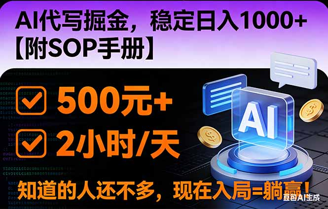 2026风口项目,AI代写掘金，稳定日入1000+，掌握核心技能【附SOP手册】| 网创圈