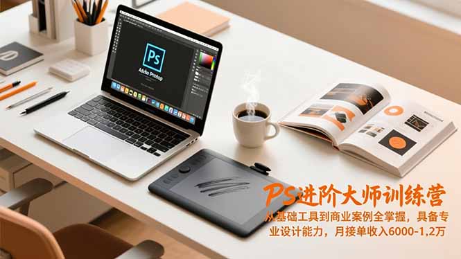 PS进阶大师训练营，从基础工具到商业案例全掌握，具备专业设计能力，月接单收入6000-1.2万| 网创圈
