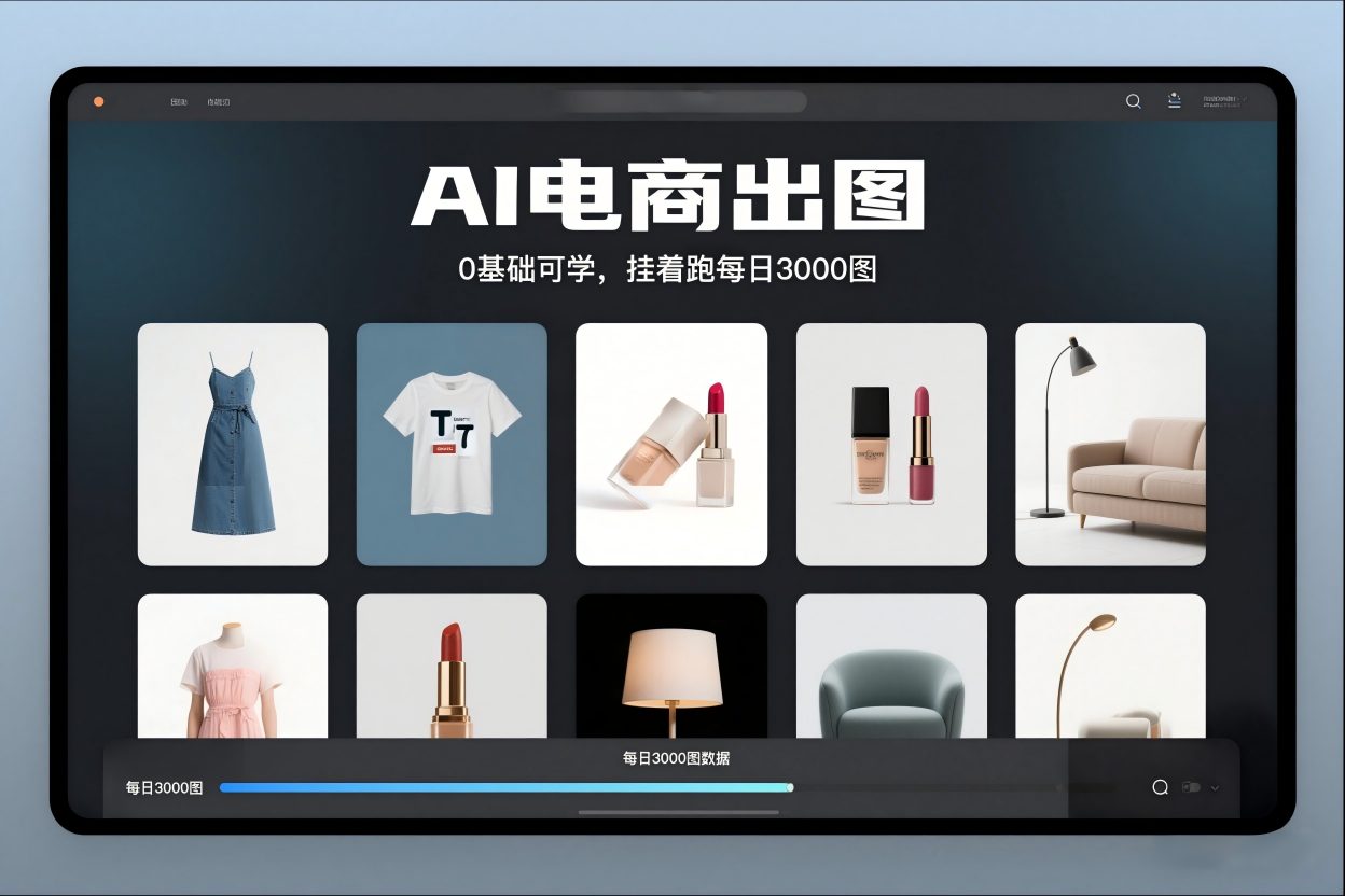 AI电商出图，0基础可学，挂着跑每日3000图| 网创圈