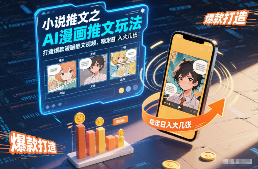 小说推文之AI漫画推文玩法，打造爆款漫画推文视频，稳定日入大几张| 网创圈
