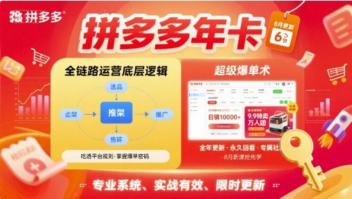 拼多多年卡，拼多多全链路运营底层逻辑，超级爆单术【更新12月】| 网创圈