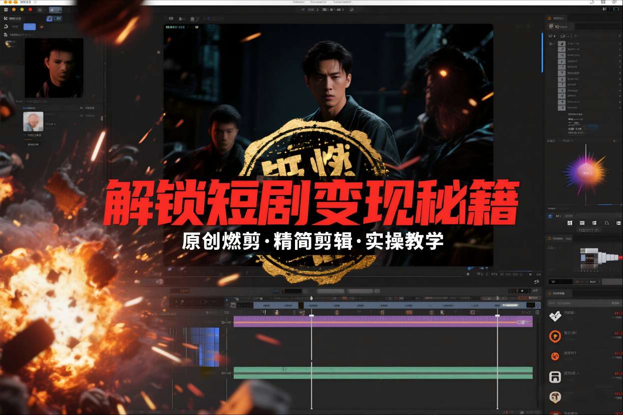 短剧拉新之原创燃剪精简剪辑实操课，解锁短剧变现秘籍| 网创圈