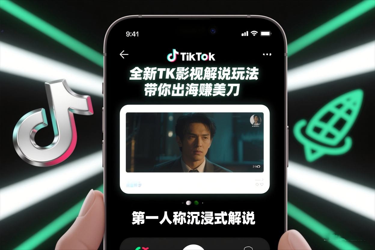 TikTok第一人称影视解说教学，全新TK影视解说玩法，带你出海賺美刀| 网创圈
