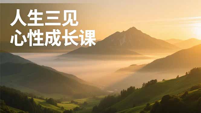 人生三见心性成长课，见天地众生自己，搞透人性安顿身心，活出清晰自我，内在富足无价| 网创圈