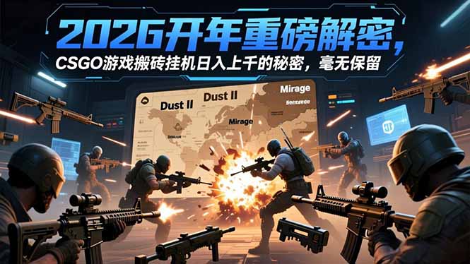 2026开年重磅解密，CSGO游戏搬砖挂机日入上千的秘密，毫无保留| 网创圈