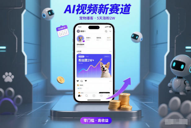 AI视频新赛道，宠物播客仅注册5天涨粉2W，收益非常可观| 网创圈