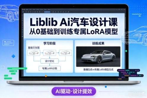 Liblib Ai汽车设计课，从0基础文生图，到教你训练专属设计和风格LoRA模型| 网创圈