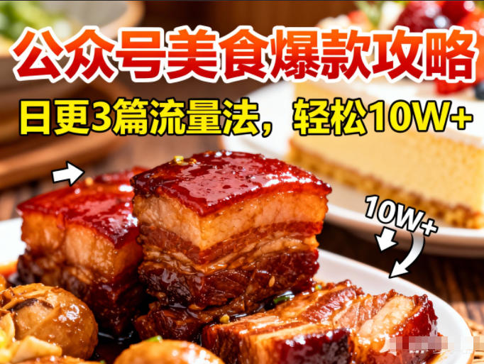 公众号搬运美食爆款攻略，日更3篇流量主打法，轻松10W+阅读| 网创圈
