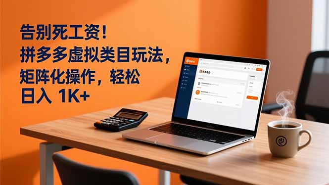 告别死工资！拼多多虚拟类目玩法，矩阵化操作，轻松日入 1K+| 网创圈