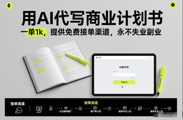 用AI代写商业计划书，一单1k，提供免费接单渠道，永不失业副业| 网创圈