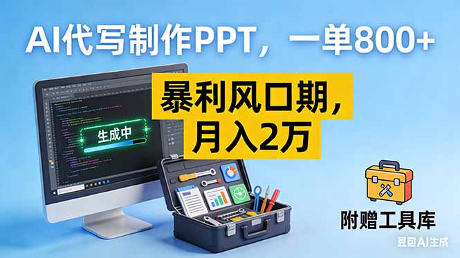 AI代写制作PPT，一单800+， 暴利风口期，月入2万【附工具】| 网创圈